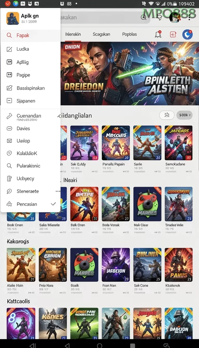 Cuplikan layar RMASTOTO — menu navigasi